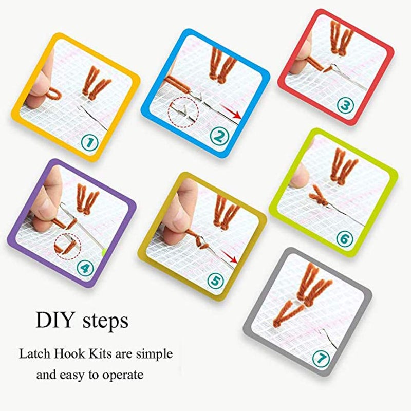 HCDMRE Tapestry Kits Latch Hook Rug Kit Carpet Embroidery Needlework Button Package DIY Hook Point Rug Cactus - Image 5